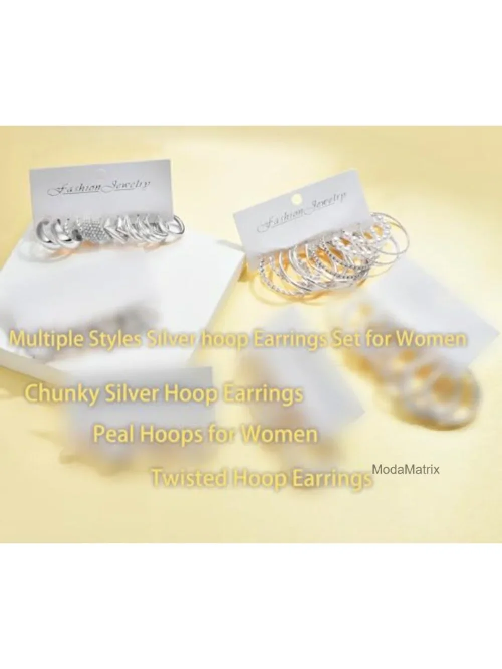12 Pairs Gold Hoop Earrings Set, Chunky Pearl Earrings Multipack,